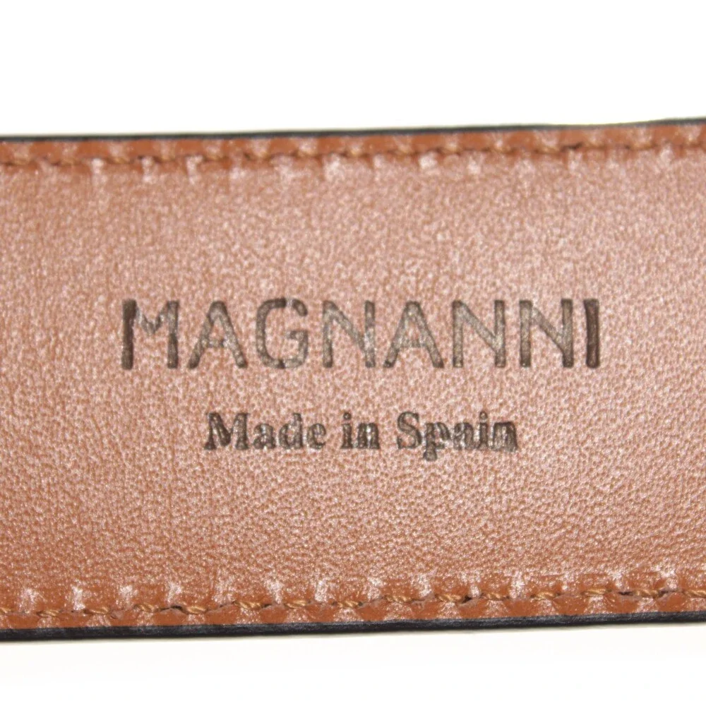Magnanni NWT Classic Belt Size 38 US in Solid Gray Leather Made in Spain